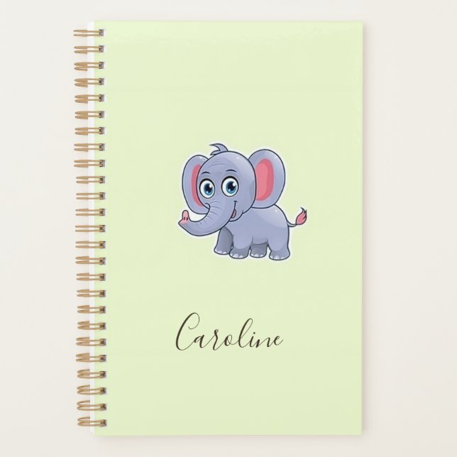 Niedlicher grauer Elefant Planer (Vorderseite)