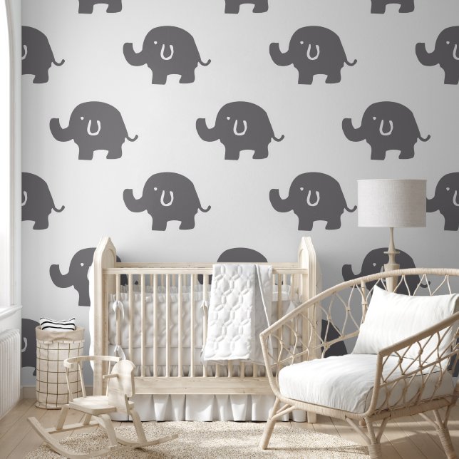 Niedlicher grauer Elefant Tapete (Kinder)