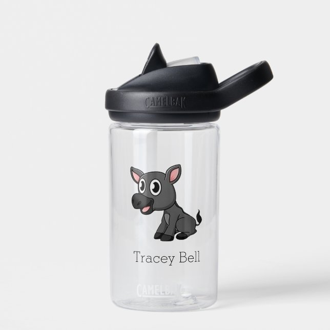 Niedlicher grauer Esel Trinkflasche (Links)