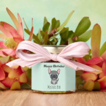 Niedlicher grauer Geburtstag individuelle Name Mop