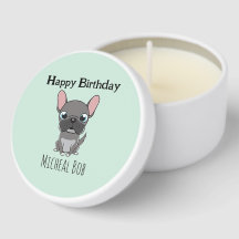 Niedlicher grauer Geburtstag individuelle Name Mop