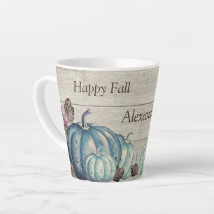 Niedlicher grauer Holzherbst Herbst Blaupumpenkaff Milchtasse