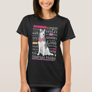 Niedlicher grauer und weißer sibirischer Husky T-Shirt