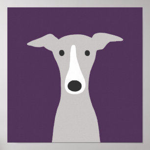 Niedlicher Grauhund, italienischer Grauhund oder W Poster