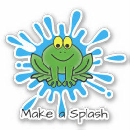 Niedlicher Green Frog Splash Design kundenspezifis Aufkleber