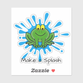 Niedlicher Green Frog Splash Design kundenspezifis Aufkleber