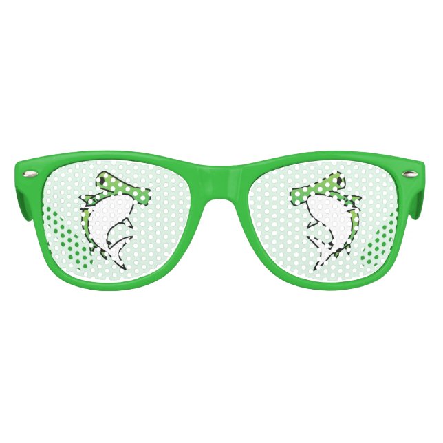 Niedlicher Green Hammer Head Sharing Cartoon Partybrille (Vorderseite)