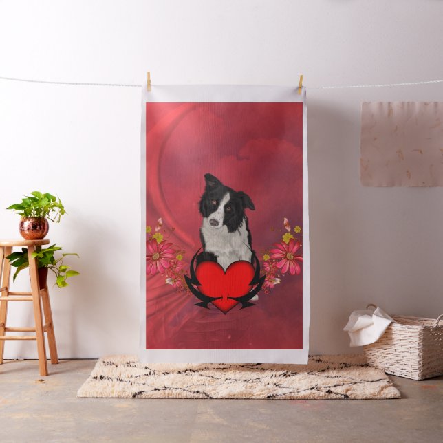 Niedlicher Grenzcollie Stoff (Beispiel)