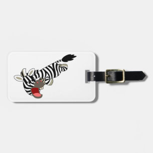 Niedlicher griechischer Cartoon Zebra Gepäckmarke Gepäckanhänger