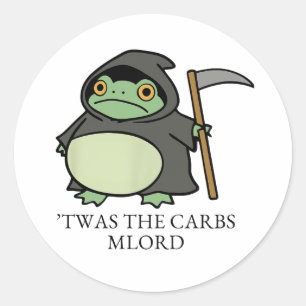 Niedlicher grimmiger Sensenmann Frog - Das war der Runder Aufkleber