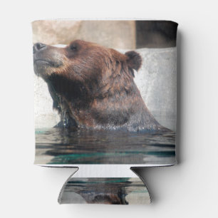 Niedlicher Grizzlybär im Wasser Dosenkühler