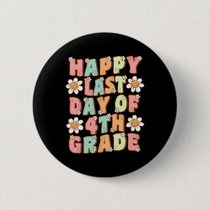 Niedlicher Groovy-Tee der vierten Klasse Button