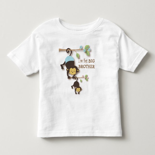 Niedlicher Große Brüderaffe mit Lil' Baby Sack Kleinkind T-shirt (Vorderseite)