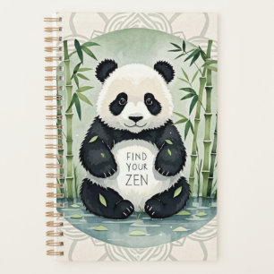 Niedlicher großer Chubby-Panda in einer Lotus-Pose Planer