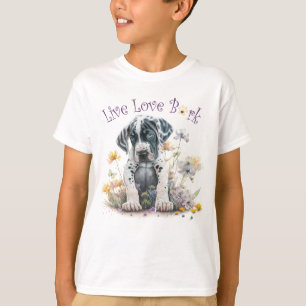 Niedlicher Großer Dane Floral T-Shirt