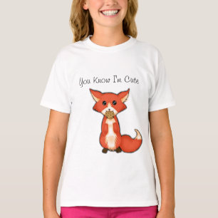 Niedlicher großer mit Augen Fox, der ein Plätzch T-Shirt