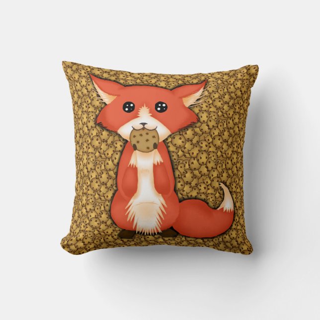 Niedlicher großer mit Augen Fox, der ein Plätzchen Kissen (Vorderseite)