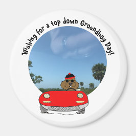 Niedlicher Groundhog in rotem Konvertible Magnet