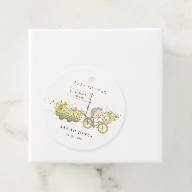 Niedlicher Grown Igel Flora Bike Babydusche Geschenkanhänger (Beispiel)
