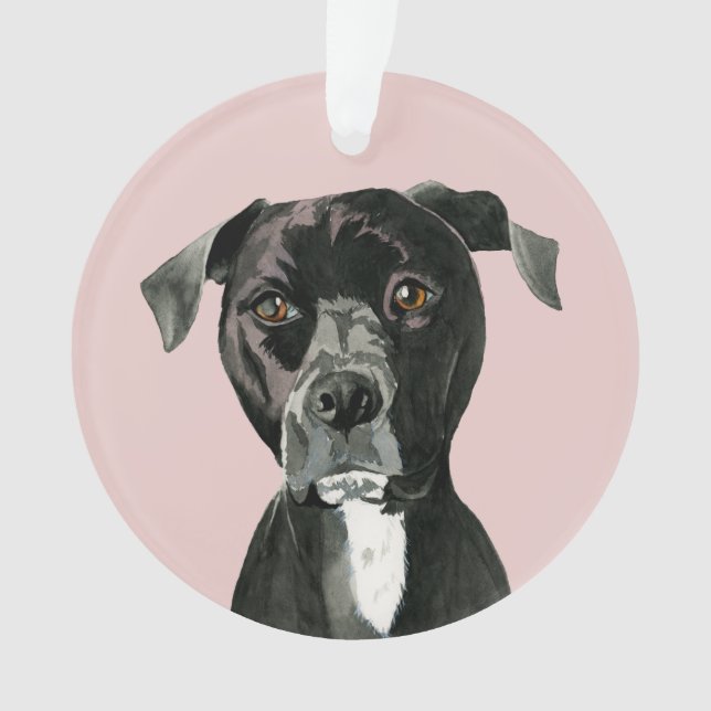 Niedlicher Gruben-Stier-Hund Ornament (Vorderseite)