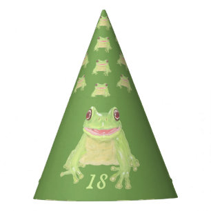Niedlicher Grüner Baum Frog - 18 transparent. Partyhütchen