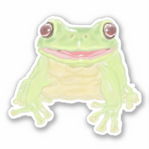 Niedlicher Grüner Baum Frog - Single Sonderschnitt Aufkleber