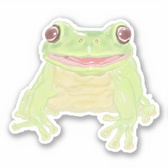 Niedlicher Grüner Baum Frog - Single Sonderschnitt Aufkleber (Vorderseite)