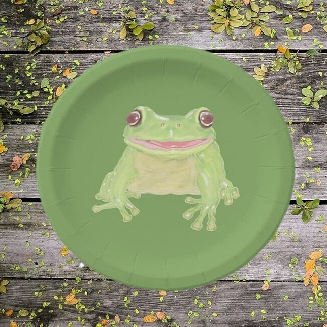 Niedlicher Grüner Baum Frog - Single transparent. Pappteller (Von Creator hochgeladen)