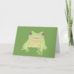 Niedlicher Grüner Baum Frosch - transparent. Karte