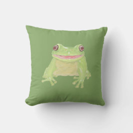 Niedlicher Grüner Baum Frosch - transparent. Kissen