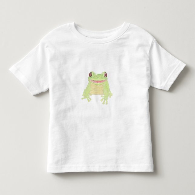 Niedlicher Grüner Baum Frosch - transparent. Kleinkind T-shirt (Vorderseite)
