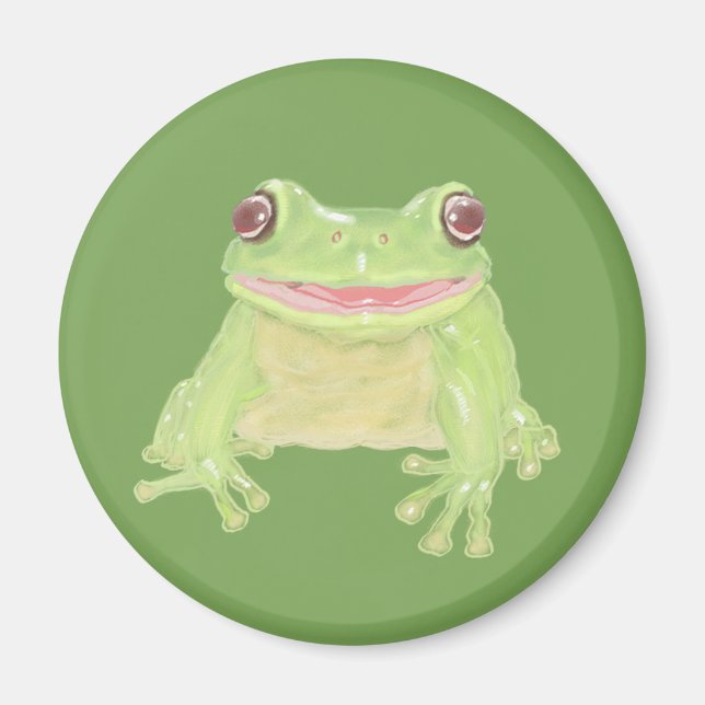 Niedlicher Grüner Baum Frosch - transparent. Magnet (Vorne)