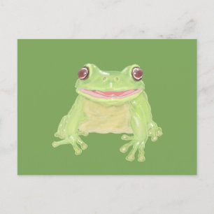 Niedlicher Grüner Baum Frosch - transparent. Postkarte