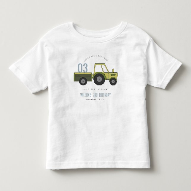 Niedlicher grüner blauer Feldzug Kinder jeden Gebu Kleinkind T-shirt (Vorderseite)