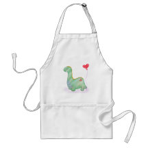 Niedlicher grüner Dinosaurier mit I Liebe You Hear