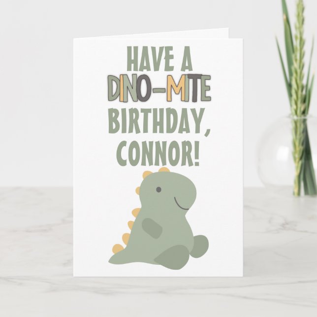 Niedlicher Grüner Dinosaurier-Nachwuchs Geburtstag Karte (Vorderseite)