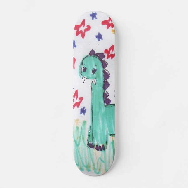 Niedlicher grüner Dinosaurier-SkizzeSkateboard Pro Skateboard (Vorderseite)