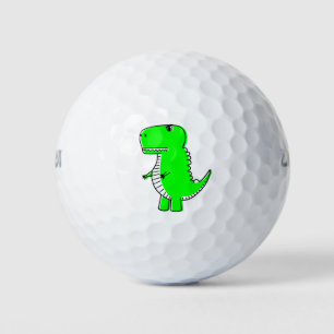 Niedlicher grüner Dinosaurier Zeichnend Golfball