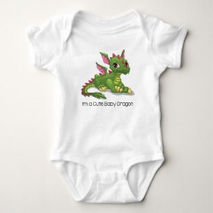 Niedlicher grüner Drache Baby Strampler