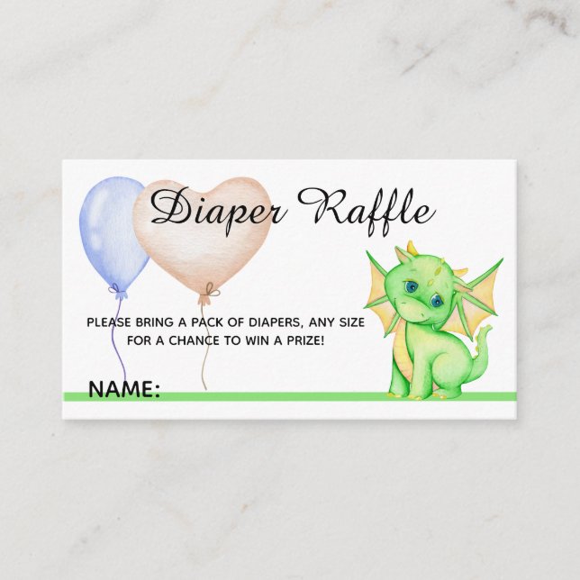 Niedlicher grüner Drache - Babydusche Begleitkarte (Vorderseite)