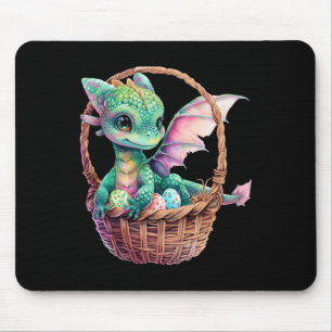 Niedlicher Grüner Drache Ostereier Jagd Eier Korb Mousepad