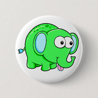Niedlicher grüner Elefant-Knopf Button