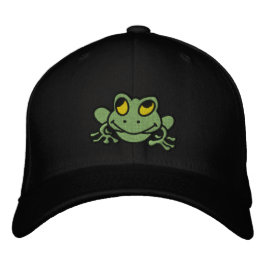 Niedlicher grüner Frosch bestickte Hülle Bestickte Baseballkappe