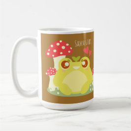Niedlicher grüner Frosch in der Natur Kaffeetasse