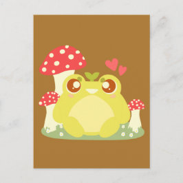 Niedlicher grüner Frosch in der Natur Postkarte