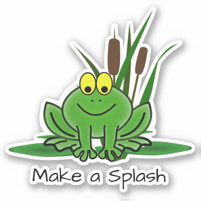 Niedlicher grüner Frosch, kundenspezifisch geschni Aufkleber (Vorderseite)