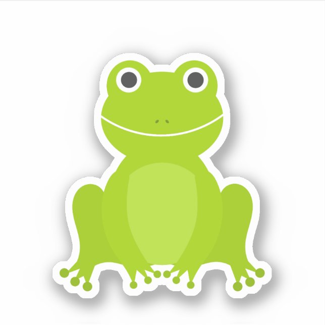 Niedlicher grüner Frosch, kundenspezifisch geschni Aufkleber (Vorderseite)