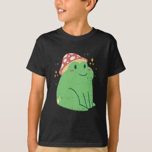 Niedlicher Grüner Frosch mit Mushroom-Hut T-Shirt