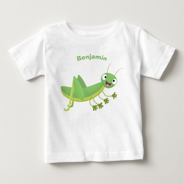 Niedlicher Grüner-Happy-Cartoon Baby T-shirt (Vorderseite)