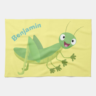 Niedlicher Grüner-Happy-Cartoon Geschirrtuch